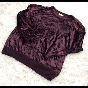 Soft Purple velvet long sleeves shirt